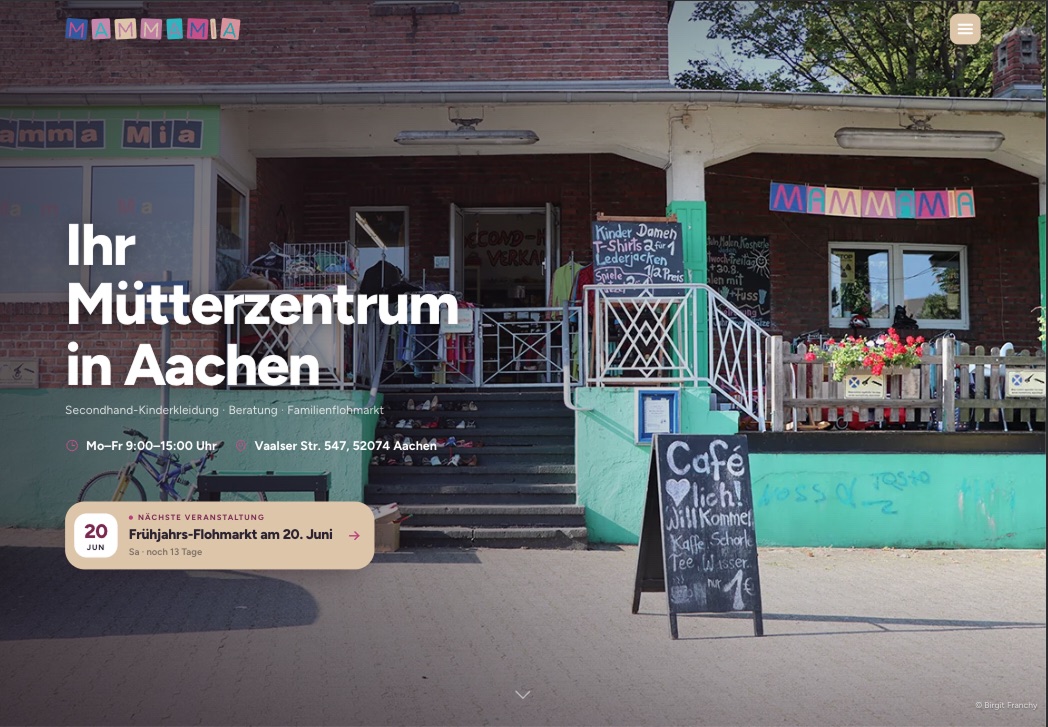 MammaMia Mütterzentrum Aachen — Website Mockup